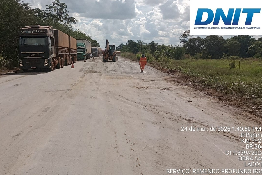 BR-364: Após diligência, anel viario de Ji-Paraná a por obras de recuperação 