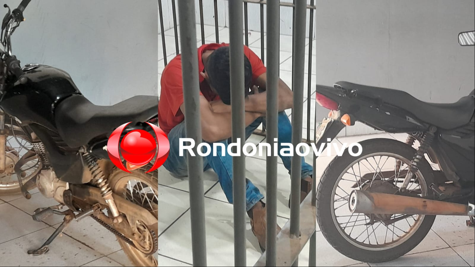 NA TRANQUILIDADE: Criminoso furta motocicleta na frente do A e acaba preso eando com veículo 